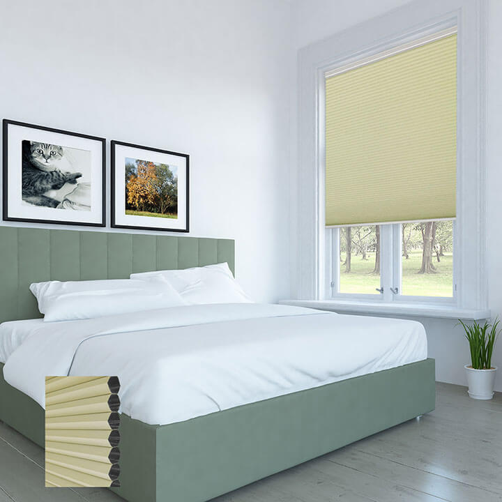 Brescia Cordless Blackout Honeycomb Blinds Spring Green