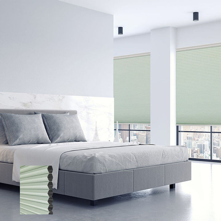 Brescia Cordless Blackout Honeycomb Blinds Water Green