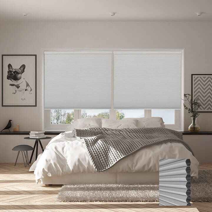 Brescia Cordless Blackout Honeycomb Blinds Gray Sheen
