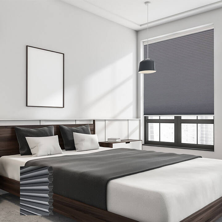 Brescia Cordless Blackout Honeycomb Blinds Royal Gray