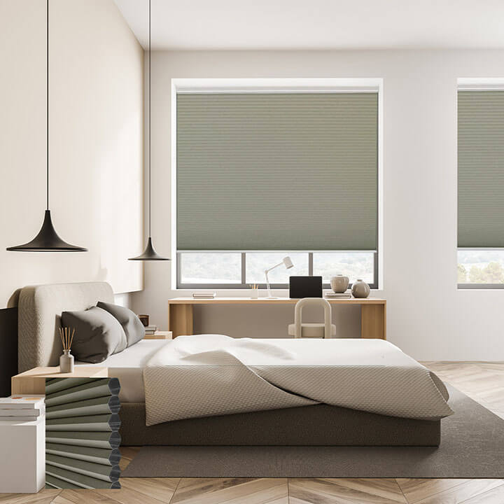 Brescia Cordless Blackout Honeycomb Blinds Antique Pewter
