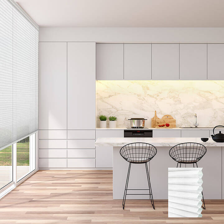 Brescia Cordless Light-Filtering Honeycomb Blinds Off-White