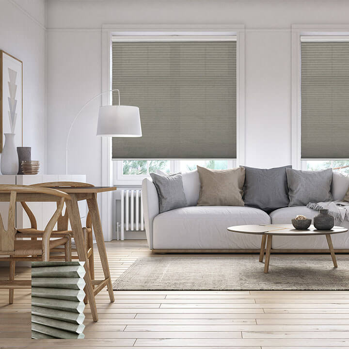 Brescia Cordless Light-Filtering Honeycomb Blinds Antique Pewter