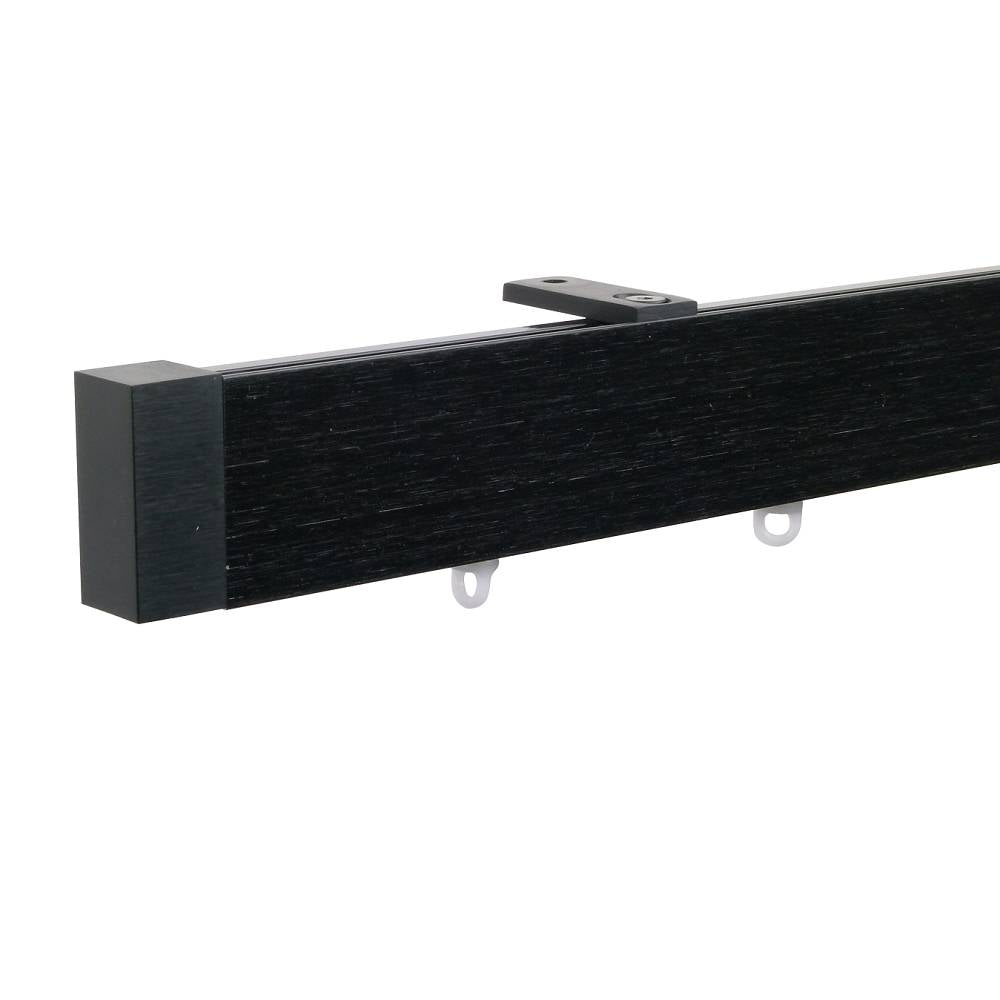 Now 1 1/2" Drapery Rod Kit Single Layer Black