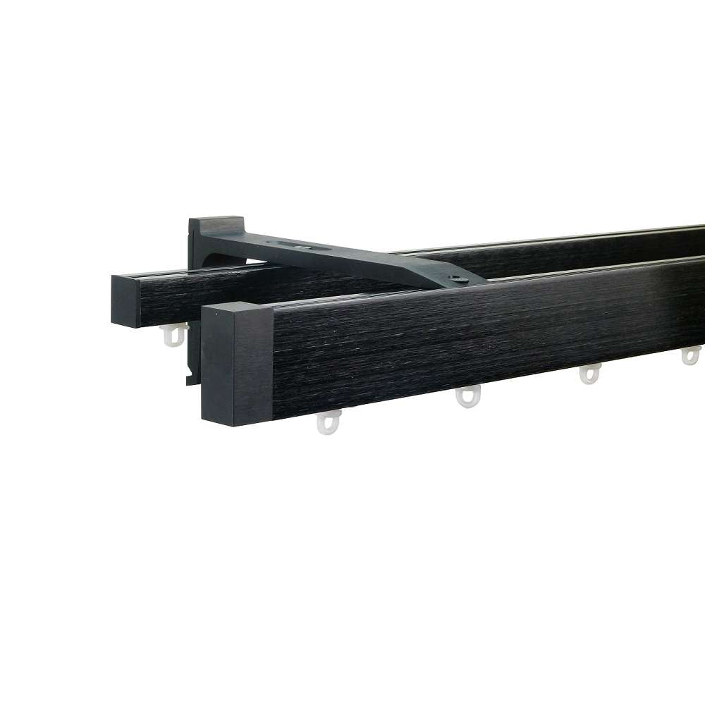 Now 1 1/2" Drapery Rod Kit Double Layer Black