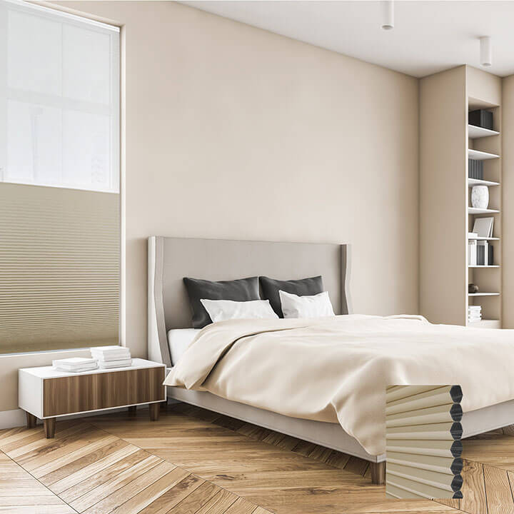 Brescia Cordless Day And Night Blackout Honeycomb Blinds Fawn