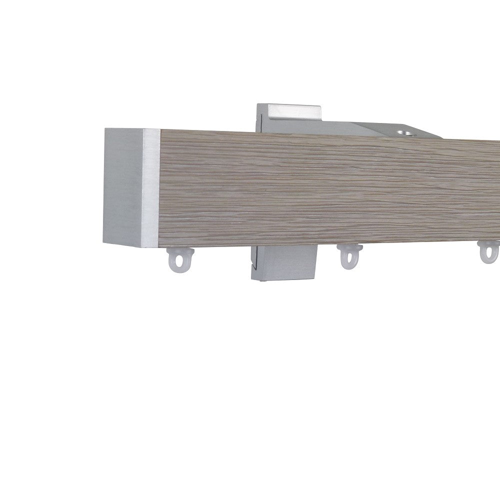 Icon 1 1/2" Wood Facial Drapery Rod Kit Single Layer Textured Scholar