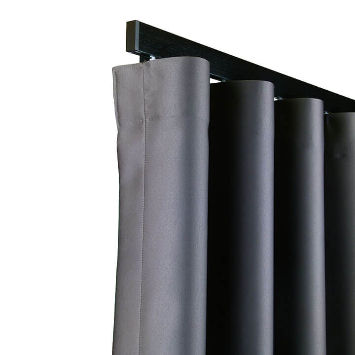 Now 1 1/2" Drapery Rod Kit Single Layer Black