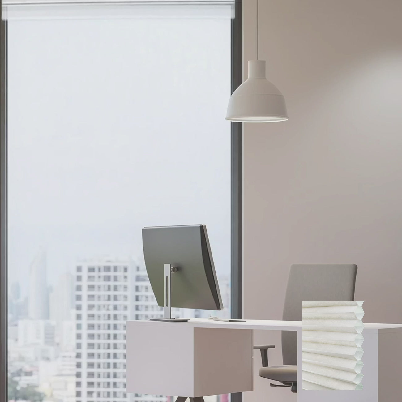 Brescia Cordless Top Down Bottom Up Light-Filtering Honeycomb Blinds White Dove