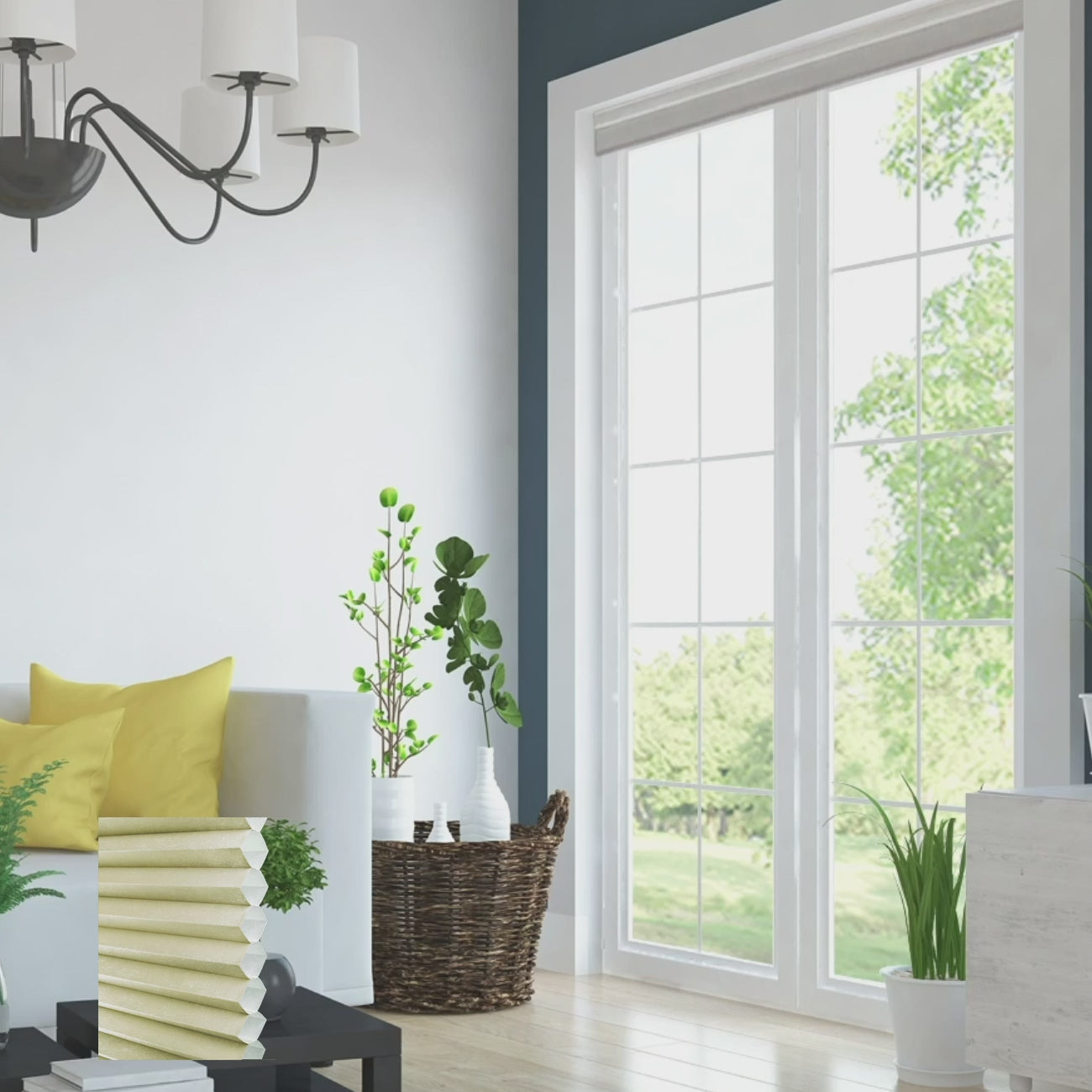 Brescia Cordless Light-Filtering Honeycomb Blinds Spring Green