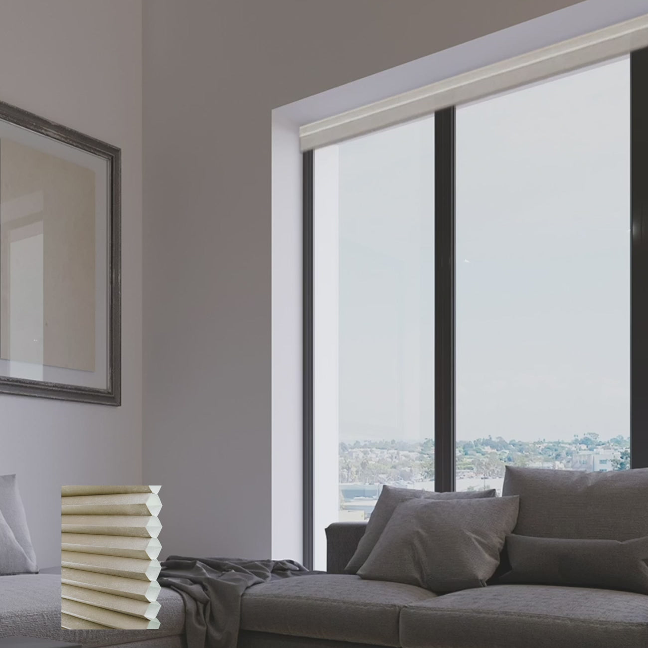 Brescia Cordless Light-Filtering Honeycomb Blinds Fawn