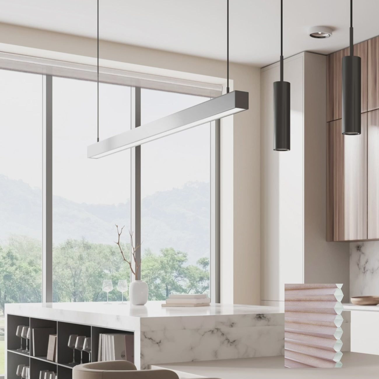 Brescia Cordless Light-Filtering Honeycomb Blinds Roseate