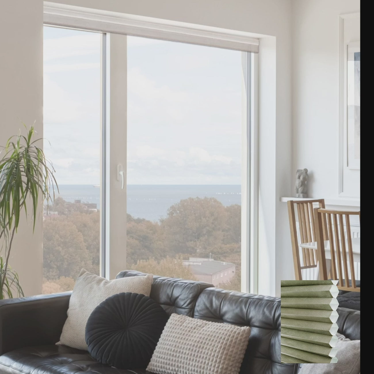 Brescia Cordless Light-Filtering Honeycomb Blinds Avocado