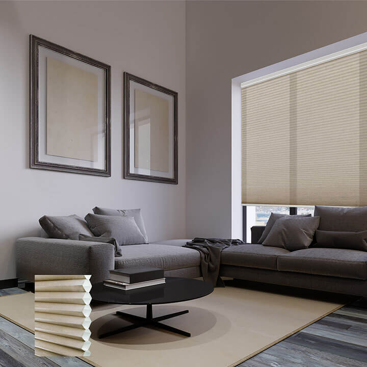 Brescia Cordless Light-Filtering Honeycomb Blinds Fawn