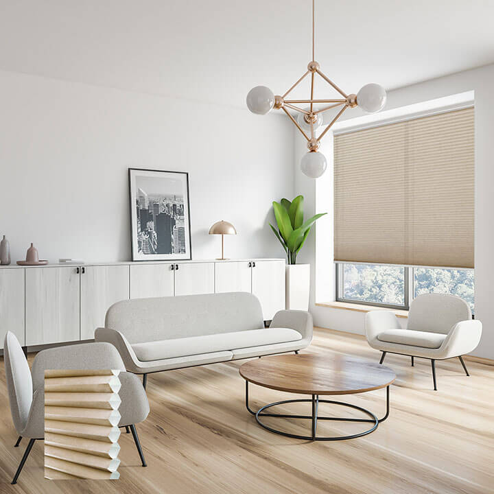 Brescia Cordless Light-Filtering Honeycomb Blinds Pongee