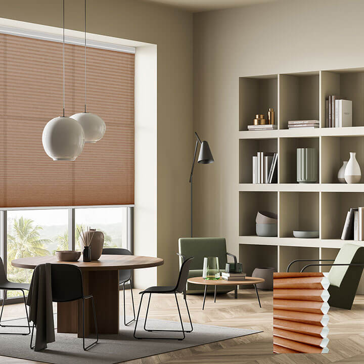 Brescia Cordless Light-Filtering Honeycomb Blinds Terra Cotta