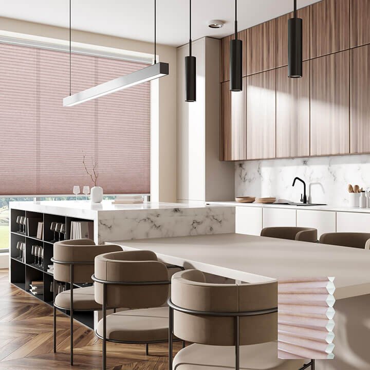 Brescia Cordless Light-Filtering Honeycomb Blinds Roseate