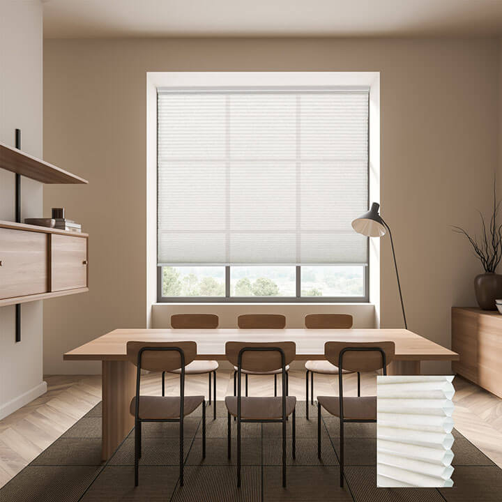 Brescia Cordless Light-Filtering Honeycomb Blinds White Dove
