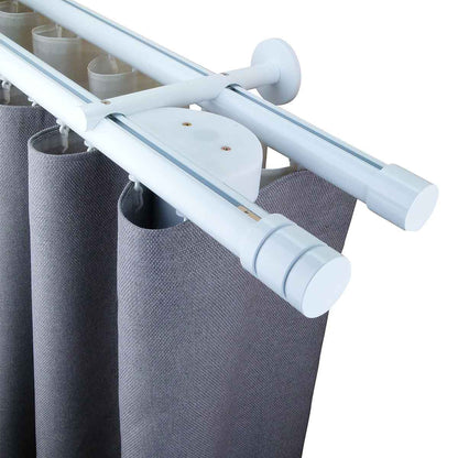 Now 1 3/8" Motorized Drapery Rod Set Double layer White