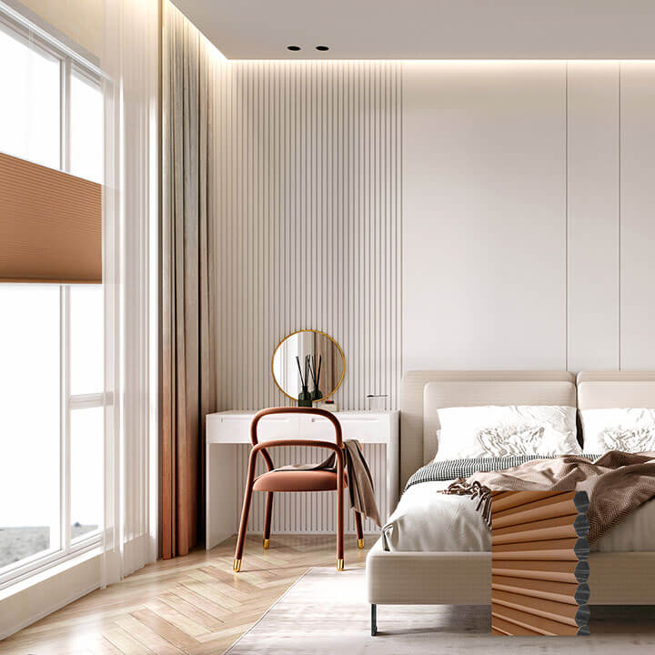 Brescia Cordless Top Down Bottom Up Blackout Honeycomb Blinds Terra Cotta