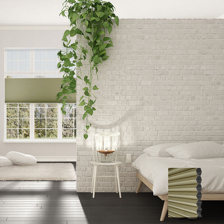 Brescia Cordless Top Down Bottom Up Blackout Honeycomb Blinds Avocado