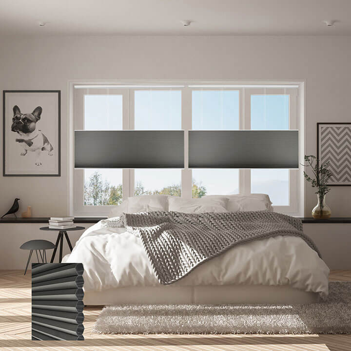Brescia Cordless Top Down Bottom Up Blackout Honeycomb Blinds Anthracite
