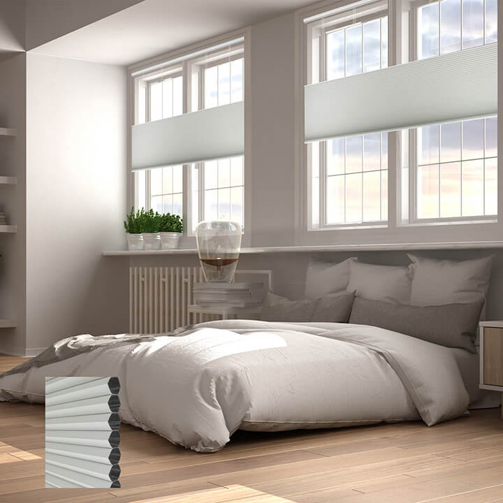 Brescia Cordless Top Down Bottom Up Blackout Honeycomb Blinds White Dove