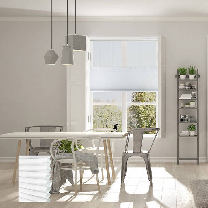 Brescia Cordless Top Down Bottom Up Light-Filtering Honeycomb Blinds Off-White