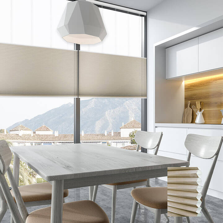 Brescia Cordless Top Down Bottom Up Light-Filtering Honeycomb Blinds Fawn