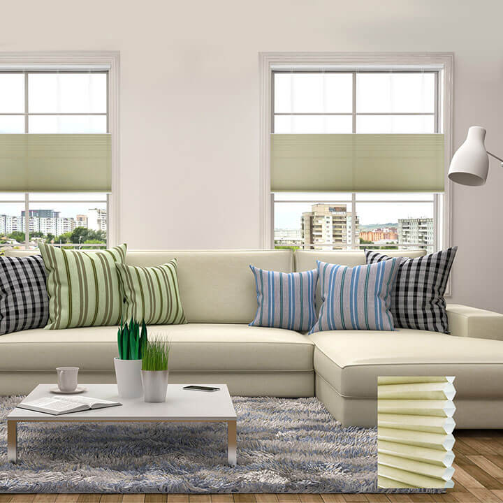 Brescia Cordless Top Down Bottom Up Light-Filtering Honeycomb Blinds Spring Green