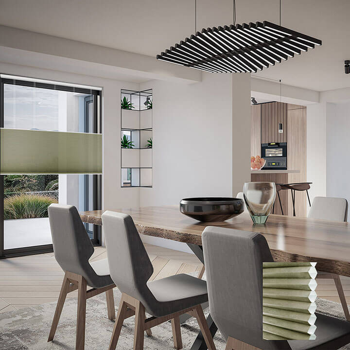 Brescia Cordless Top Down Bottom Up Light-Filtering Honeycomb Blinds Avocado