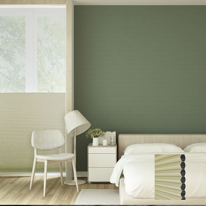 Brescia Cordless Day And Night Blackout Honeycomb Blinds Spring Green