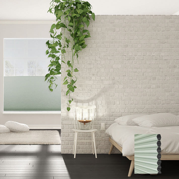 Brescia Cordless Day And Night Blackout Honeycomb Blinds Water Green
