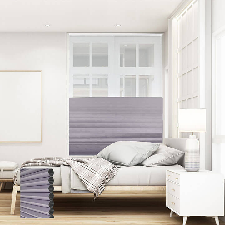 Brescia Cordless Day And Night Blackout Honeycomb Blinds Wisteria