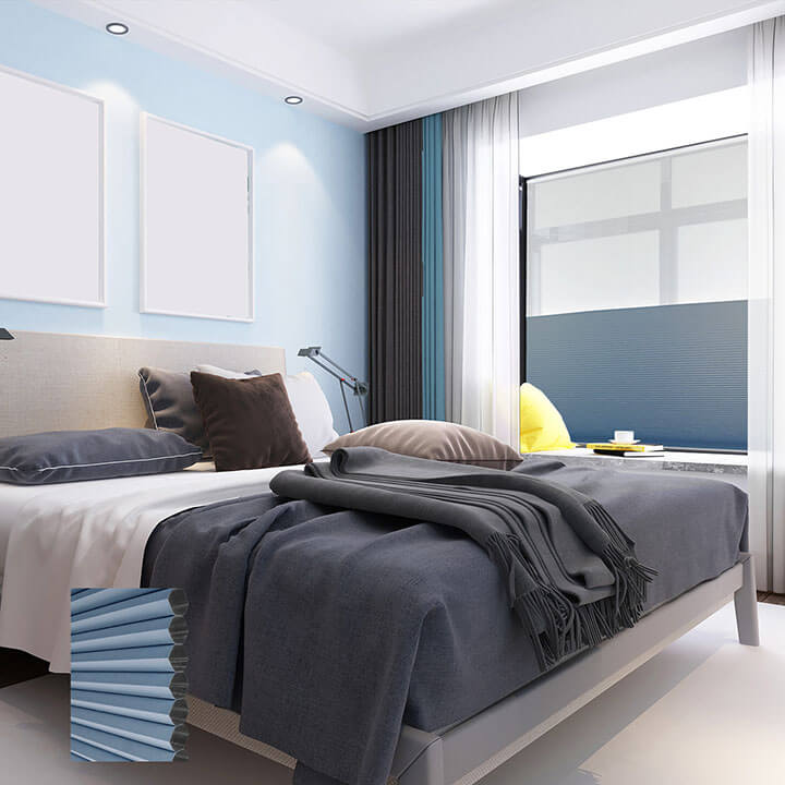 Brescia Cordless Day And Night Blackout Honeycomb Blinds Federal Blue