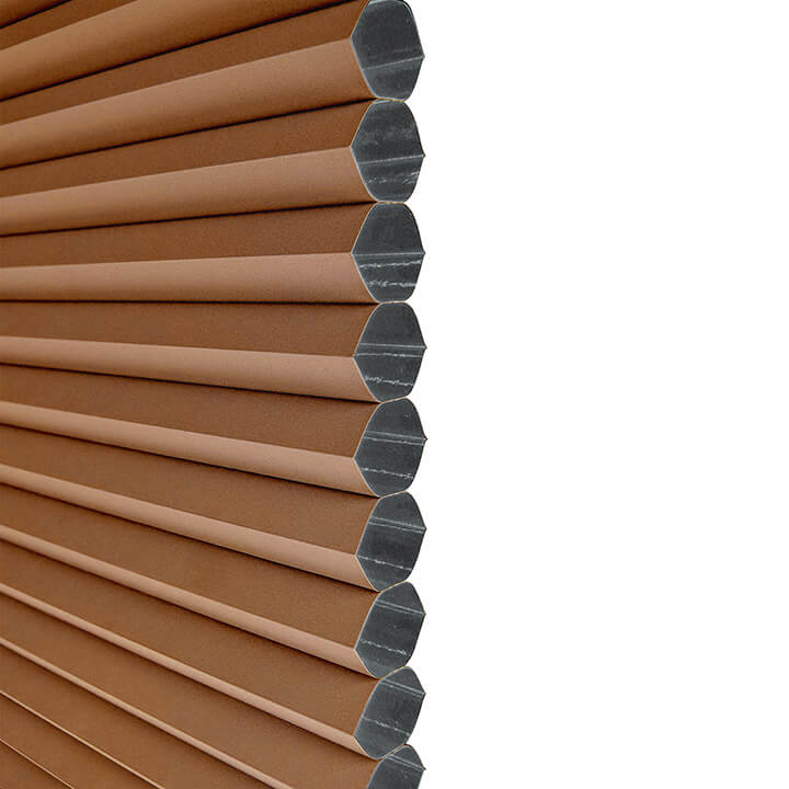 Brescia Motorized Day And Night Blackout Honeycomb Blinds Terra Cotta