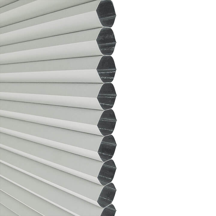 Brescia Motorized Day And Night Blackout Honeycomb Blinds White Dove