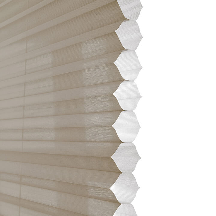 Parma Motorized Top Down Bottom Up Sheer Honeycomb Blinds Pongee