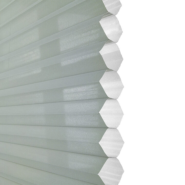 Parma Motorized Top Down Bottom Up Sheer Honeycomb Blinds Water Green