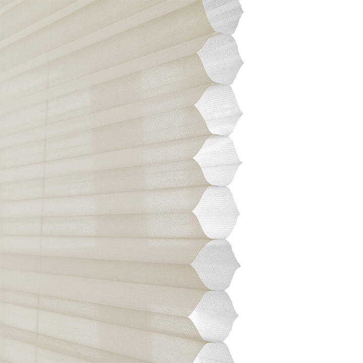 Parma Motorized Top Down Bottom Up Sheer Honeycomb Blinds Winter White