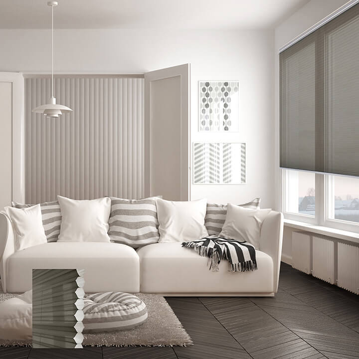 Parma Cordless Sheer Honeycomb Blinds Anthracite