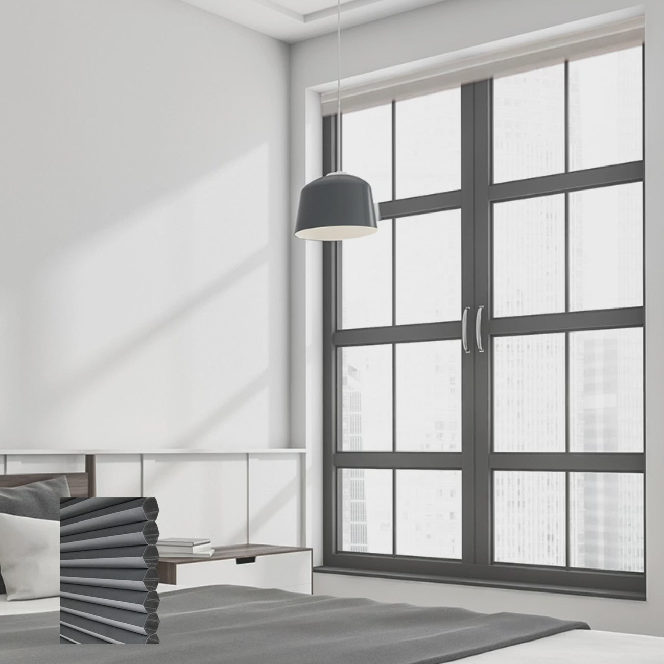 Brescia Cordless Blackout Honeycomb Blinds Royal Gray