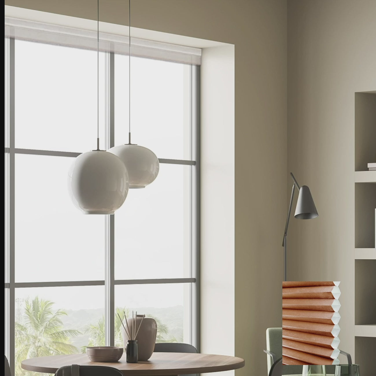 Brescia Cordless Light-Filtering Honeycomb Blinds Terra Cotta